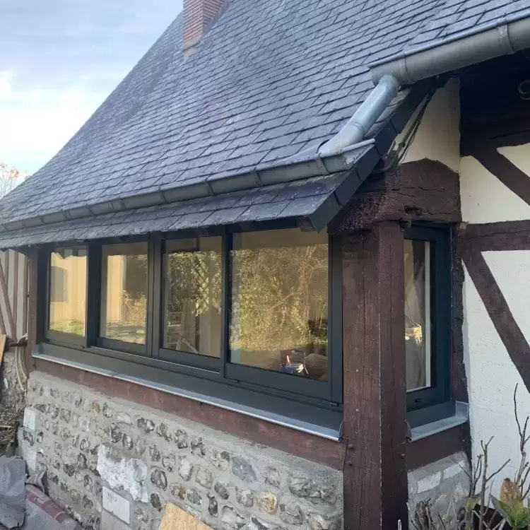 Remplacement des Fenêtres Bois par un Coulissant 4 Vantaux à Bourg Achard Remplacement des Fenêtres Bois par un Coulissant 4 Vantaux à Bourg Achard