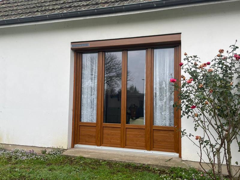 Pose de fenêtres en PVC chênes dorés à Anneville Ambourville proche de Rouen
