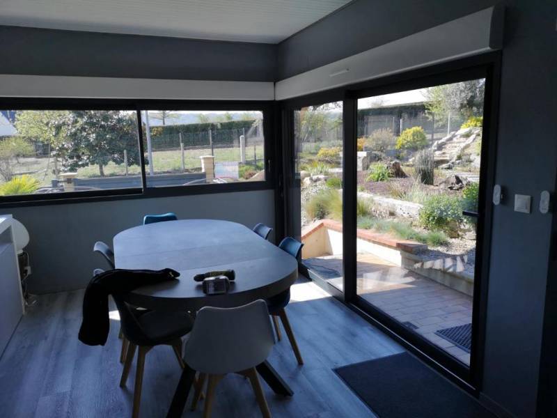 Installation de coulissant aluminium RAL  nouvelle gamme à Jumièges 