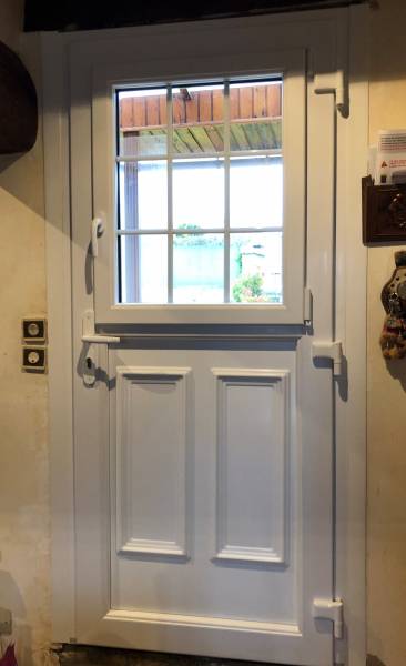 porte d'entrée fermière pvc blanc rouen