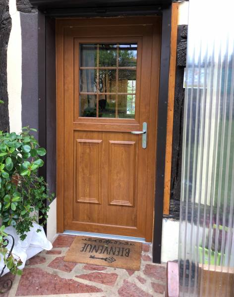 porte d'entrée pvc chêne doré rouen