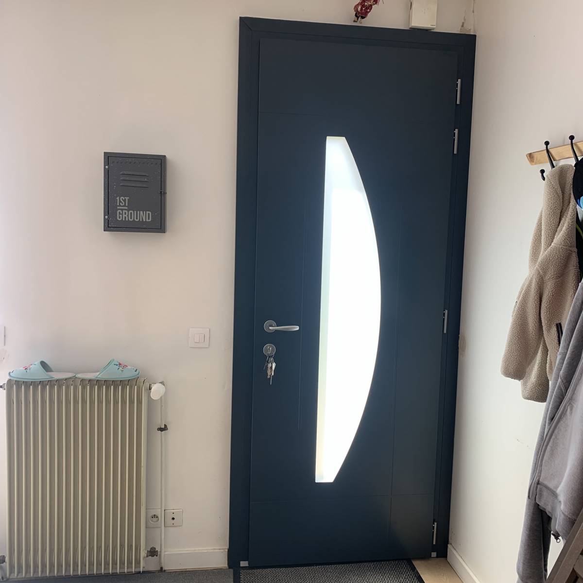 porte d'entrée alu gris anthracite 